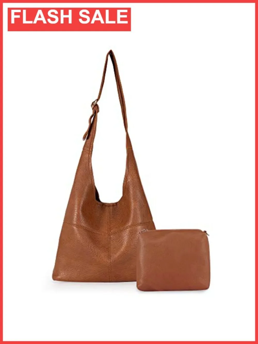 Montana West Vegan Leather Hobo Shoulder Bag with Wristlet